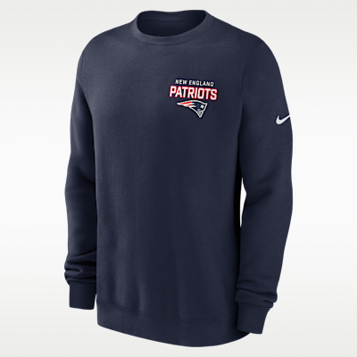 New England Patriots Draw Block Club Men's Nike NFL Pullover Crew